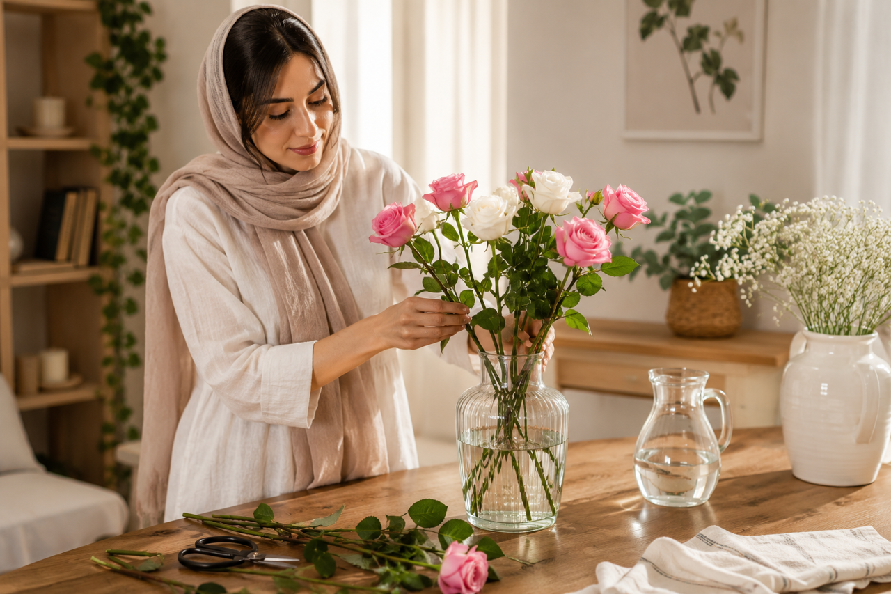نگهداری گل رز شاخه بریده